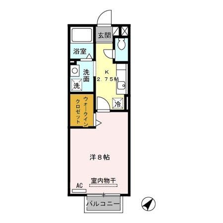 西尾市寄住町のアパートの間取り