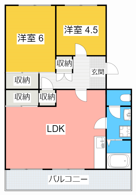 知立市長田のマンションの間取り