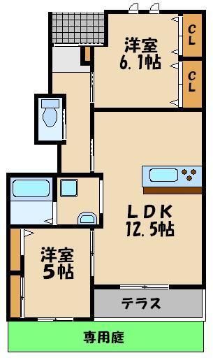 飯能市茜台のアパートの間取り