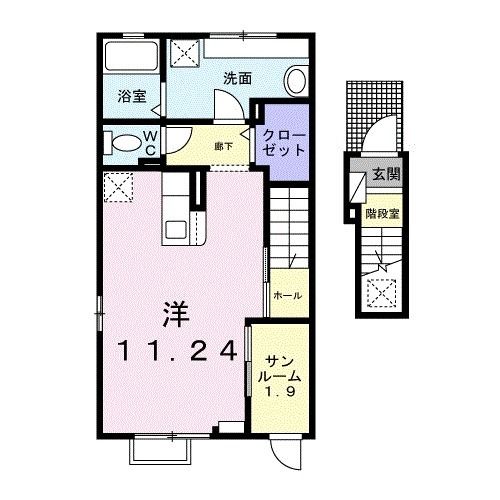 金沢市北町のアパートの間取り