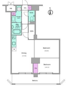 大阪市中央区内久宝寺町のマンションの間取り