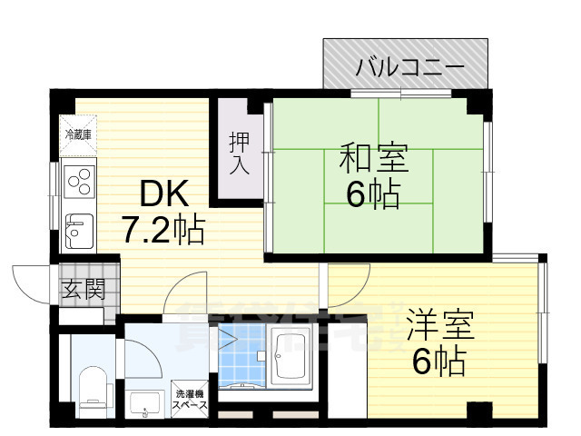 東大阪市昭和町のマンションの間取り