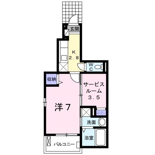 中間市蓮花寺のアパートの間取り