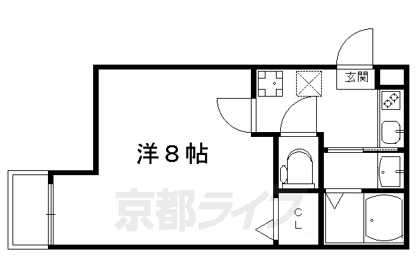 京都市下京区花畑町のマンションの間取り