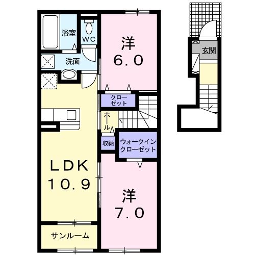 フローラ愛知川の間取り