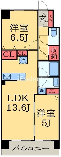 エコロジー千葉みなとレジデンスＡの間取り