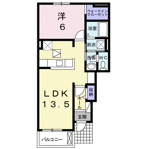 高松市亀田町のアパートの間取り