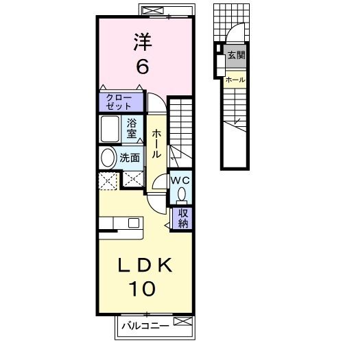 亀山市布気町のアパートの間取り