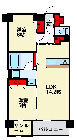 テラパカータ姪浜の間取り