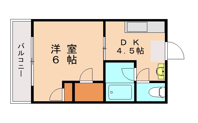 福岡市東区松崎のアパートの間取り