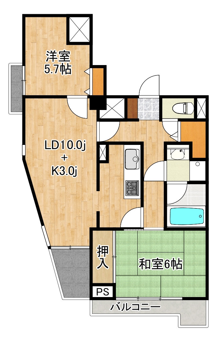 文京区音羽のマンションの間取り