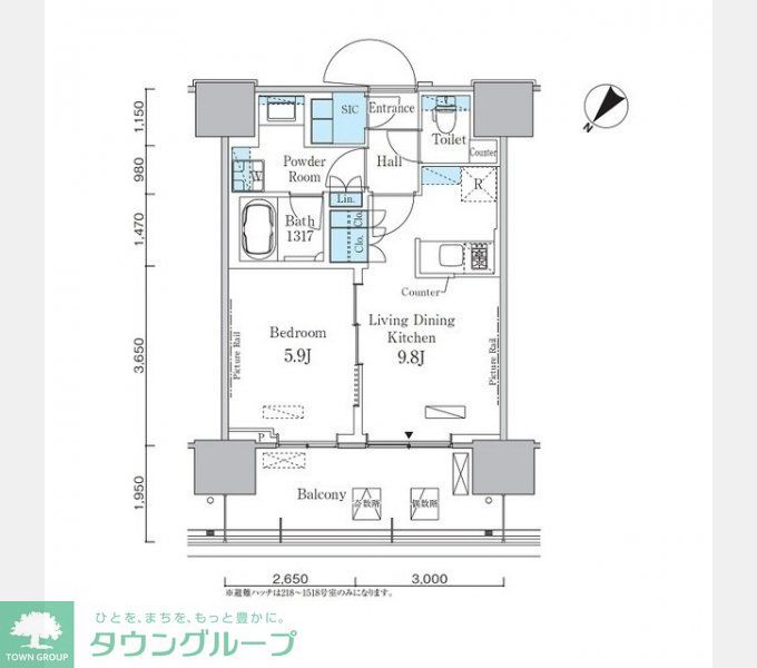 中央区晴海のマンションの間取り