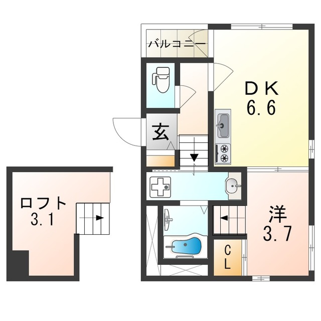 ハーモニーテラス中加賀屋の間取り