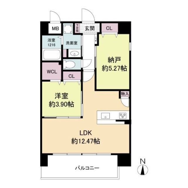 大阪市城東区関目のマンションの間取り