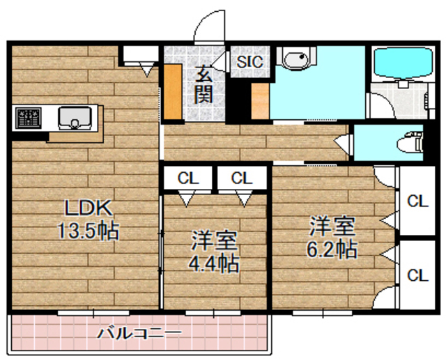 高槻市宮田町のアパートの間取り