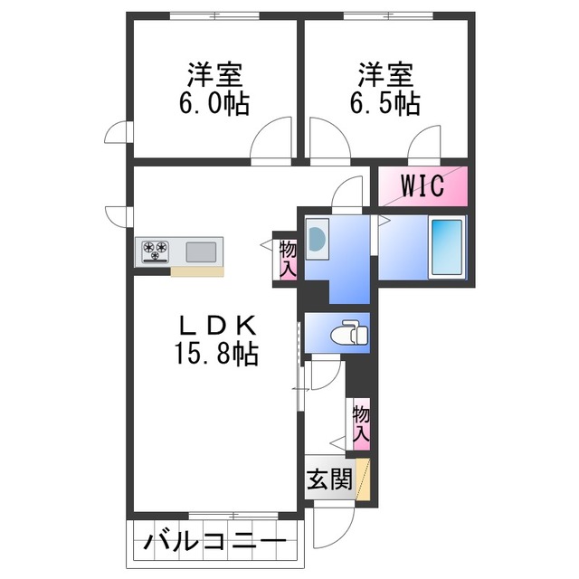 和歌山市内原のアパートの間取り