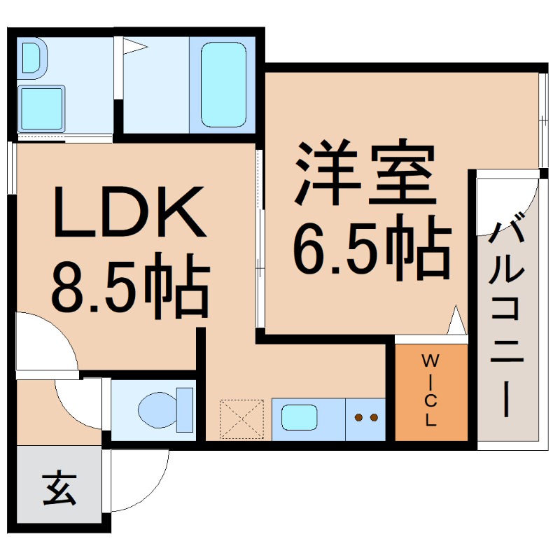 尼崎市杭瀬北新町のアパートの間取り