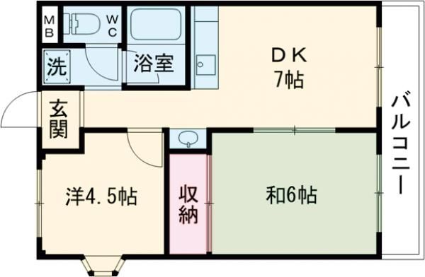 岩出市西野のマンションの間取り