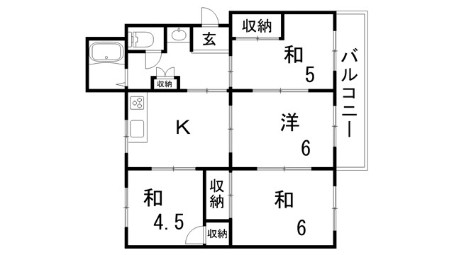 白川台住宅1号棟の間取り