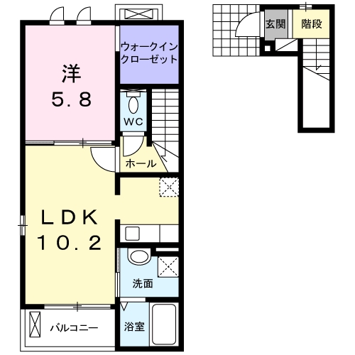 [家電付き] サンブルック新町の間取り