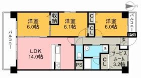 高知市北新田町のマンションの間取り