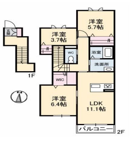 シャーメゾン　モンスリールの間取り