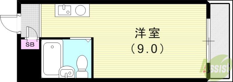 フラットハイツの間取り