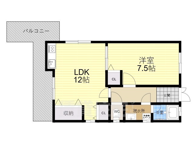 東大阪市菱屋西のアパートの間取り