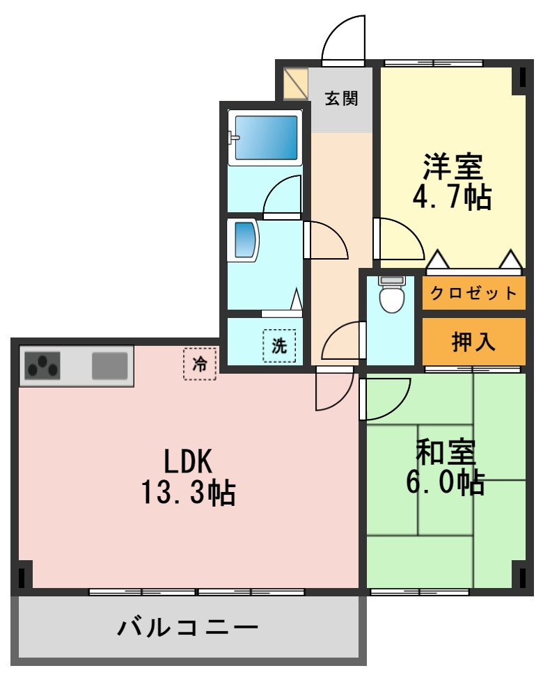 江戸川区本一色のマンションの間取り