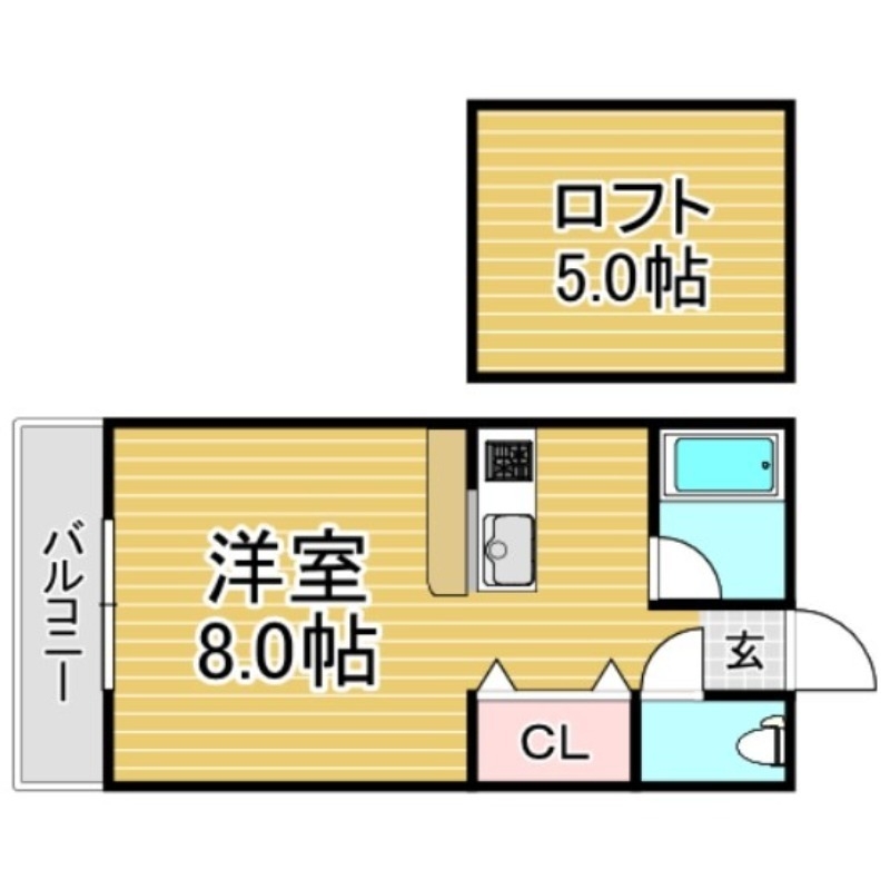 春日市若葉台西のアパートの間取り