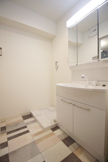 洗面設備　洗髪洗面化粧台付き