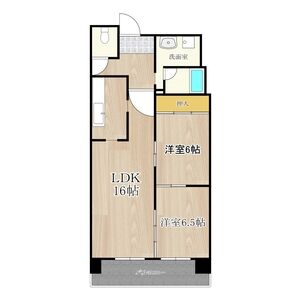 地下鉄四つ橋線 四ツ橋駅 徒歩12分 14階建 築36年の間取り写真