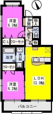 ボヌール谷の間取り写真
