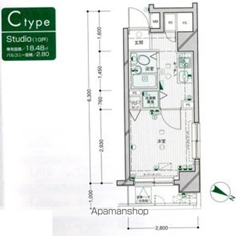 都営大江戸線 西新宿五丁目駅 徒歩5分 11階建 築25年の間取り写真