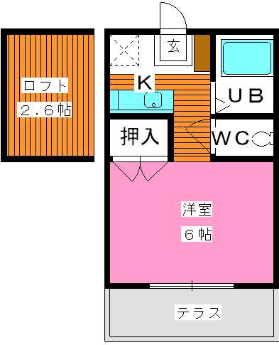 春日市宝町のアパートの間取り