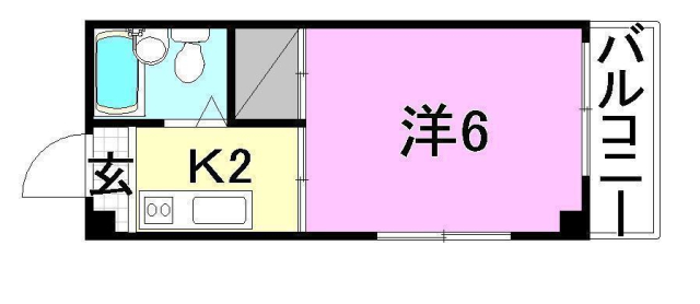 松山市余戸中のマンションの間取り