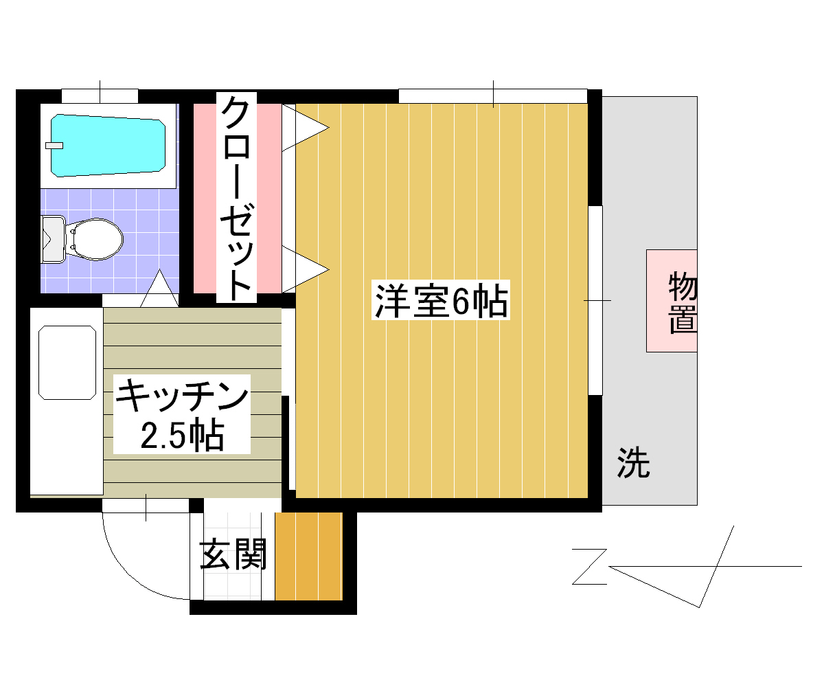 荒川区東尾久のアパートの間取り