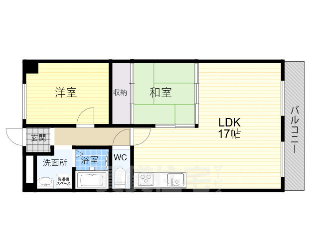 奈良市学園大和町のマンションの間取り