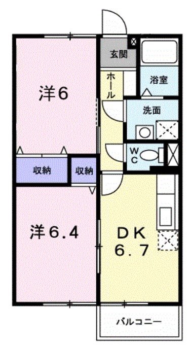 綾歌郡宇多津町浜六番丁のアパートの間取り