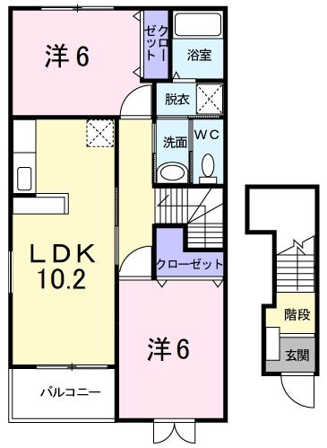 静岡県静岡市葵区与一４（アパート）の賃貸物件の間取り