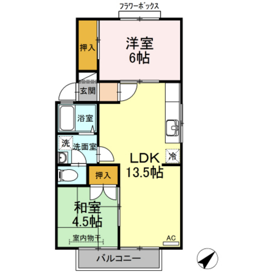 広島県広島市安佐南区高取北１（アパート）の賃貸物件の間取り