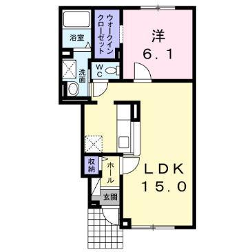 函館市高丘町のアパートの間取り