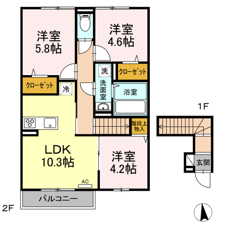 エピナール２１　A棟の間取り