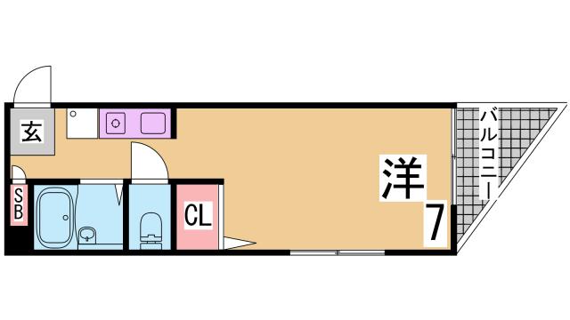 神戸市須磨区青葉町のマンションの間取り