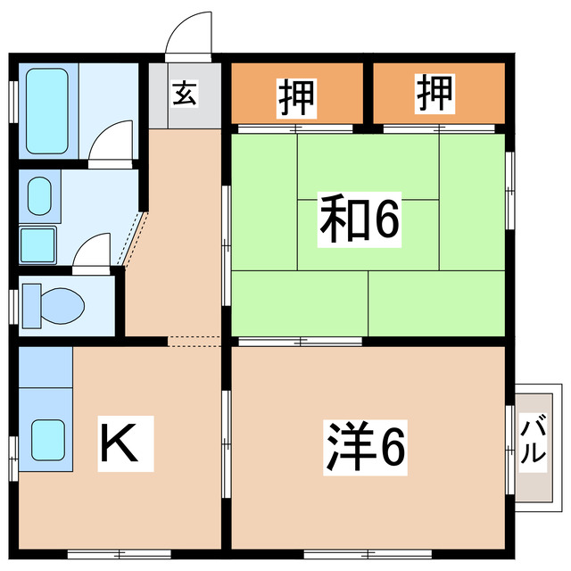 盛岡市加賀野のアパートの間取り