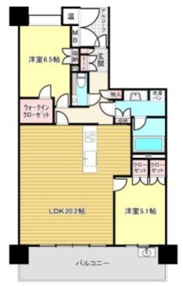 久留米市原古賀町のマンションの間取り