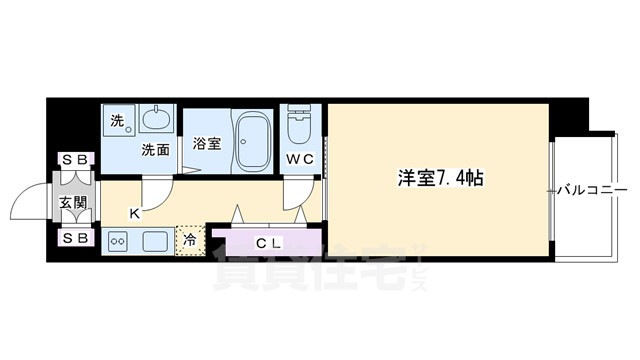 京都市下京区花畑町のマンションの間取り