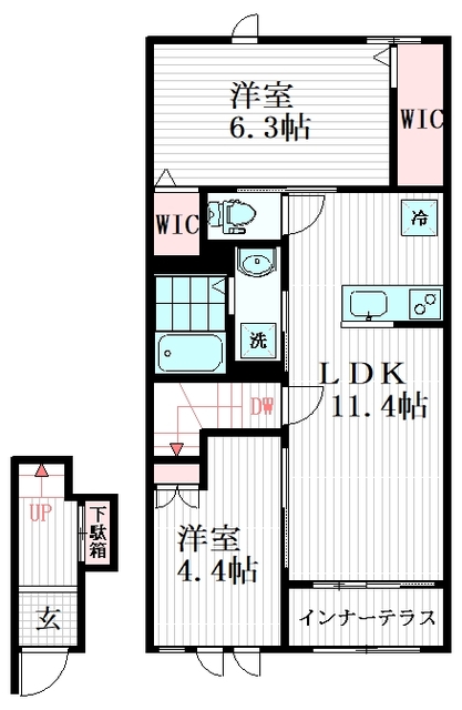 【仮）舎人2丁目3番アパート新築工事の間取り】