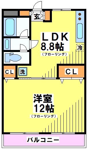 調布市西つつじケ丘のマンションの間取り