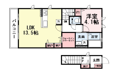 【TWIN LEAF COAT A棟の間取り】